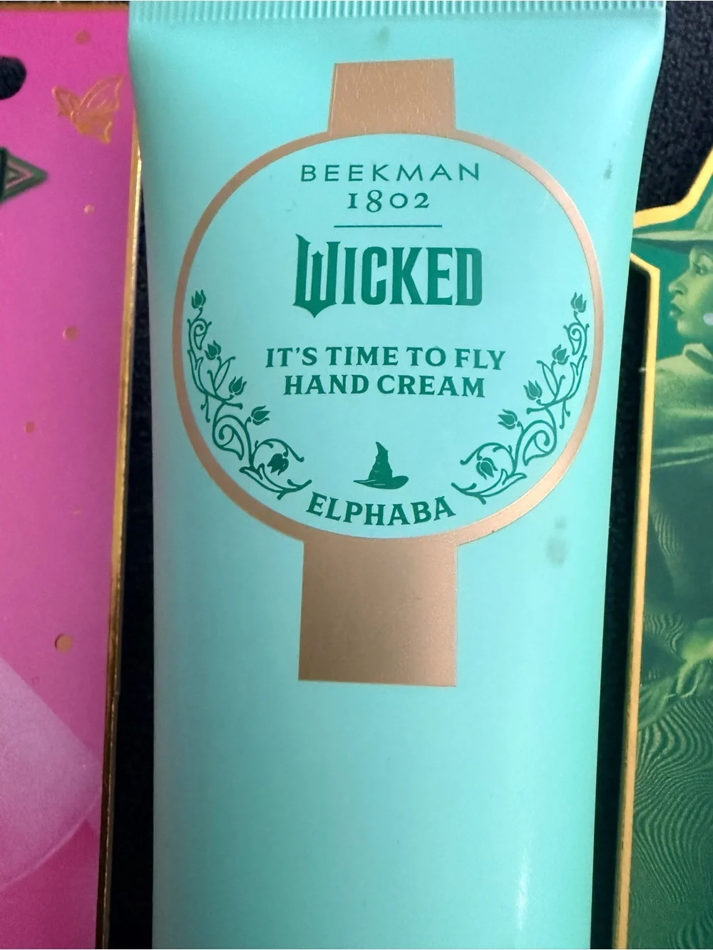 Beekman 1802 Wicked Elphaba Hand Cream and 2 eye shimmer crayons